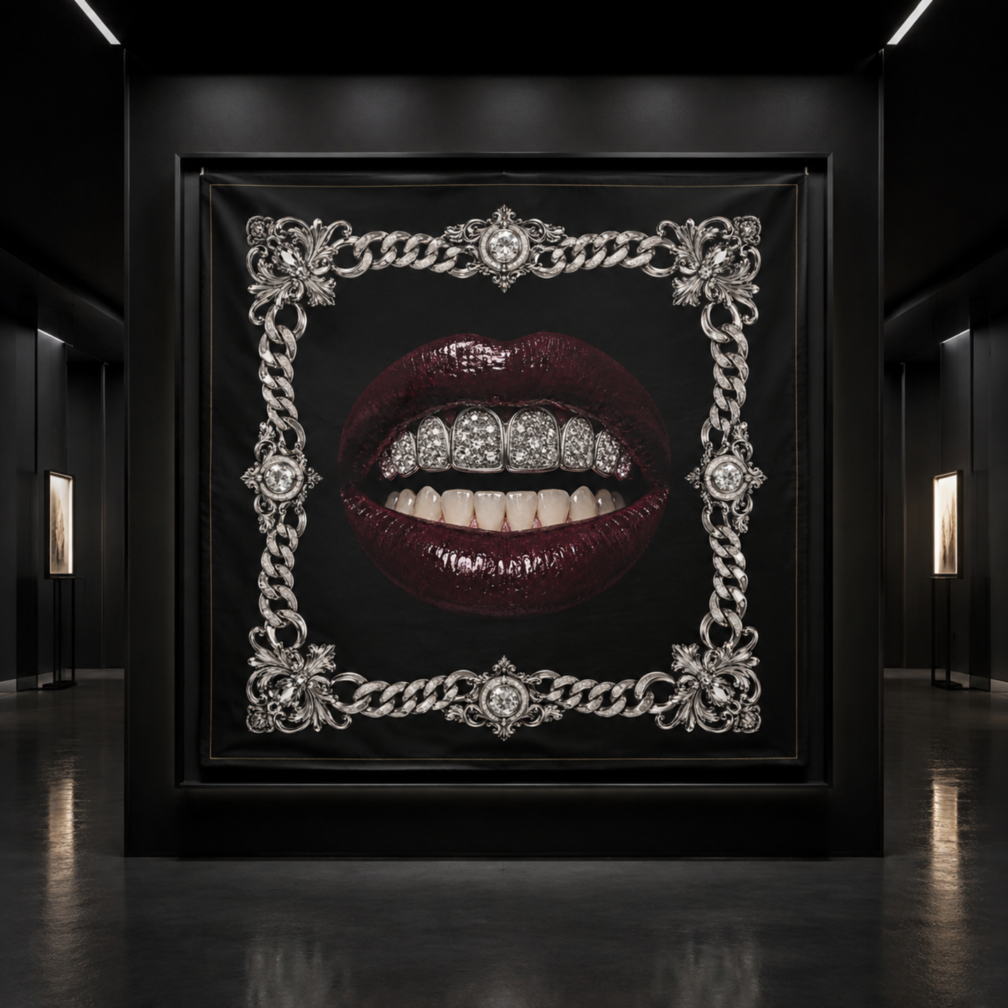 The Heir faux silk carré scarf – gallery display