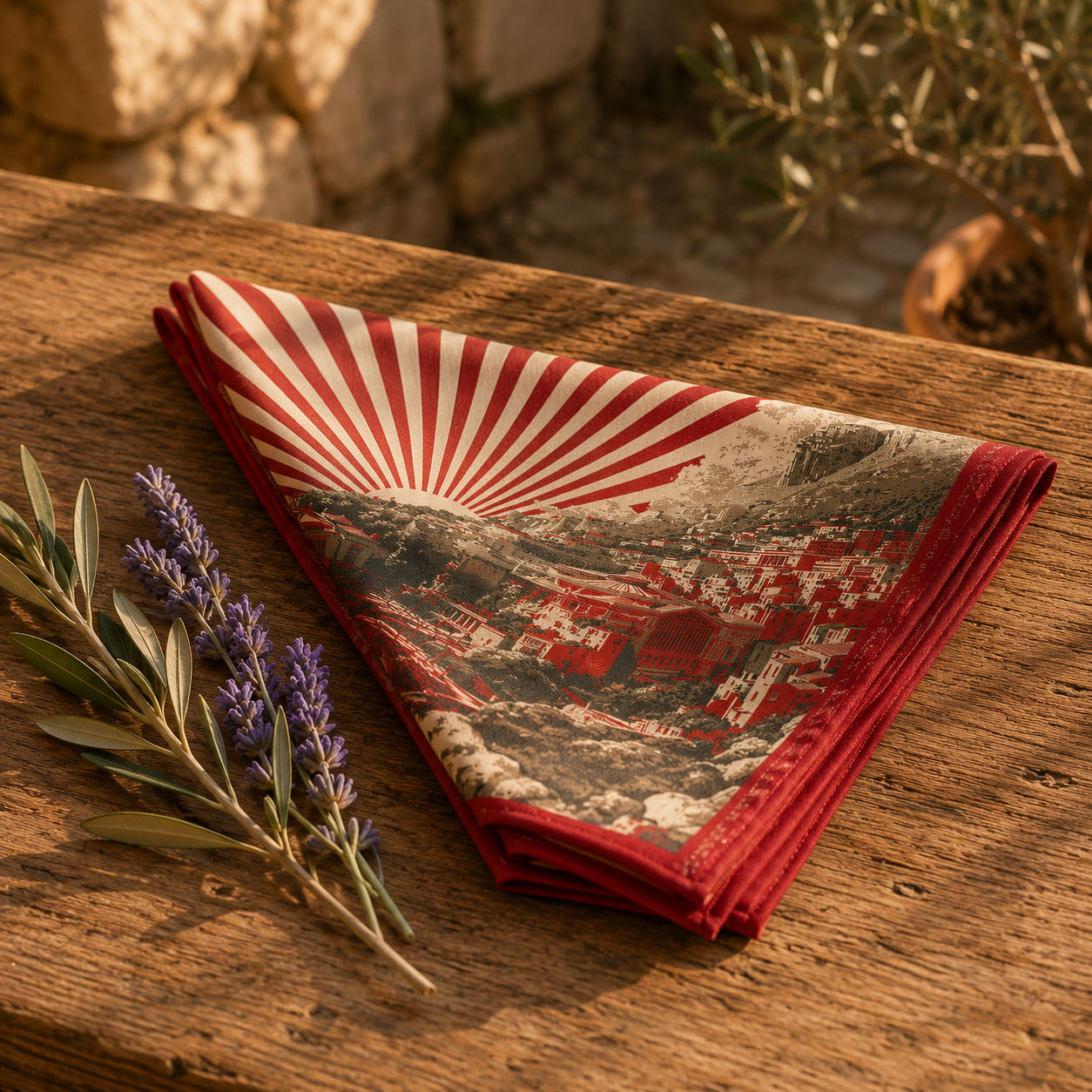 Monaco silk carré scarf – folded – Sans Héritage