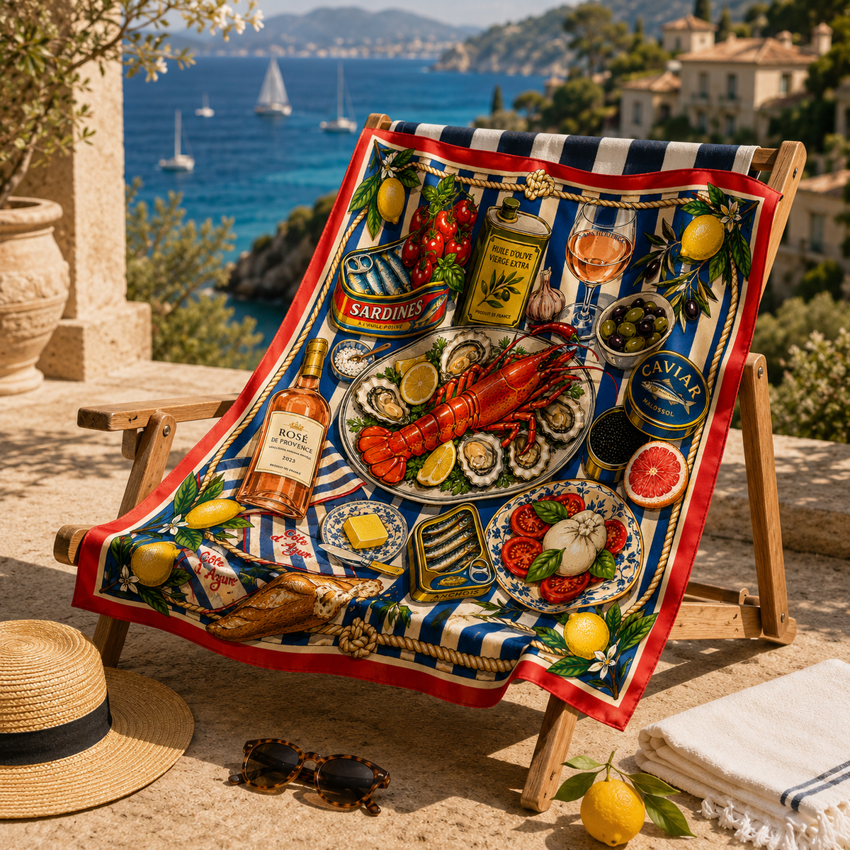 Le Grand Plateau faux silk carré scarf – fabric detail