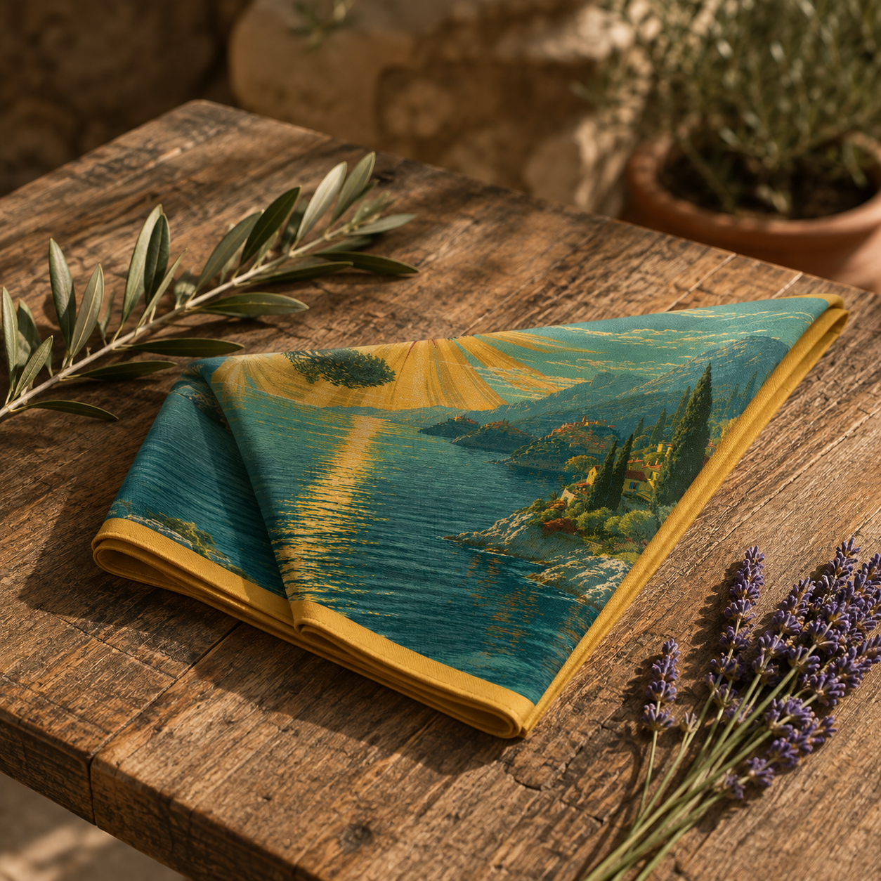 The Map silk carré scarf – folded – Sans Héritage